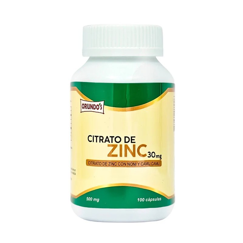 Citrato de Zinc en Cápsulas 30 mg x 100 u - Oriundos