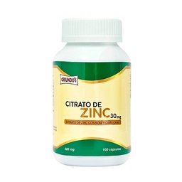 [OCZ00100] Citrato de Zinc en Cápsulas 30 mg x 100 u - Oriundos